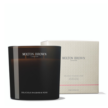 Molton Brown - Delicious Rhubarb e Rose Candela 3 Stoppini